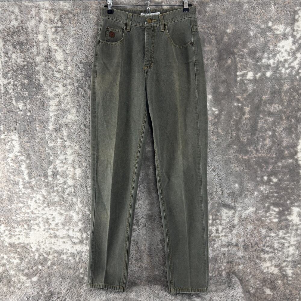 First Issue Size 6 Denim Jeans Pants Green Gray Button ZIp Casual Pocket